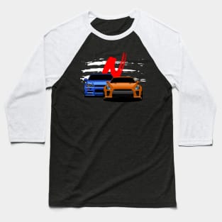 GTR R34 & R35 Japan flag JDM Baseball T-Shirt